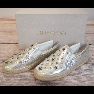 Jimmy Choo Espadrille in Metallic Silver Size 41